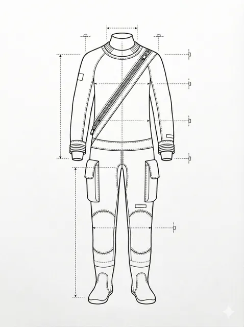 Special drysuit — Front view